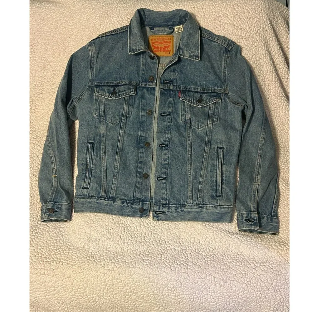 Y2K Aesthetic Levi's Denim Trucker Jacket Medium Wash Blue Small